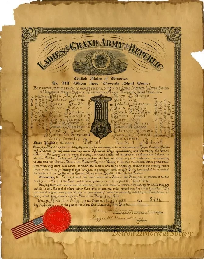 Charter - Ladies of the Grand Army of the Republic