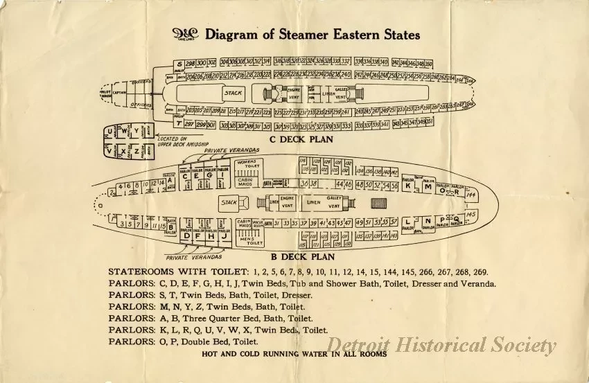 Drawing, Technical - Diagram of Steamer Eastern States