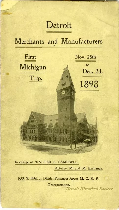 Schedule - Detroit Merchants and Manufacturers First Michigan Trip