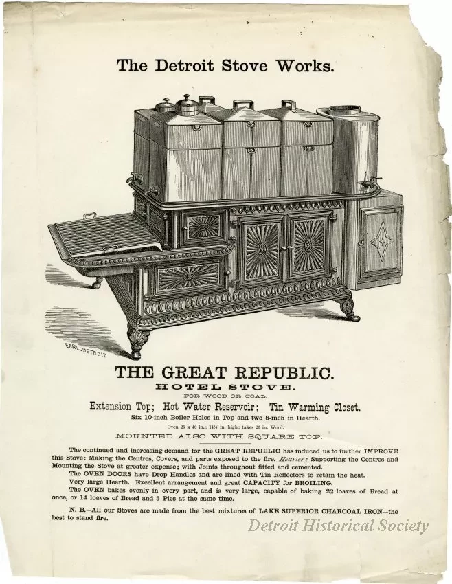 Advertisement - The Great Republic Hotel Stove