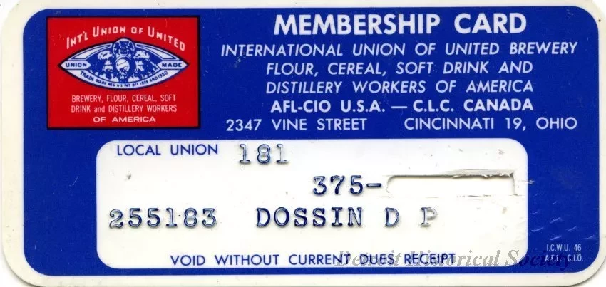 Card, Union - Membership Card