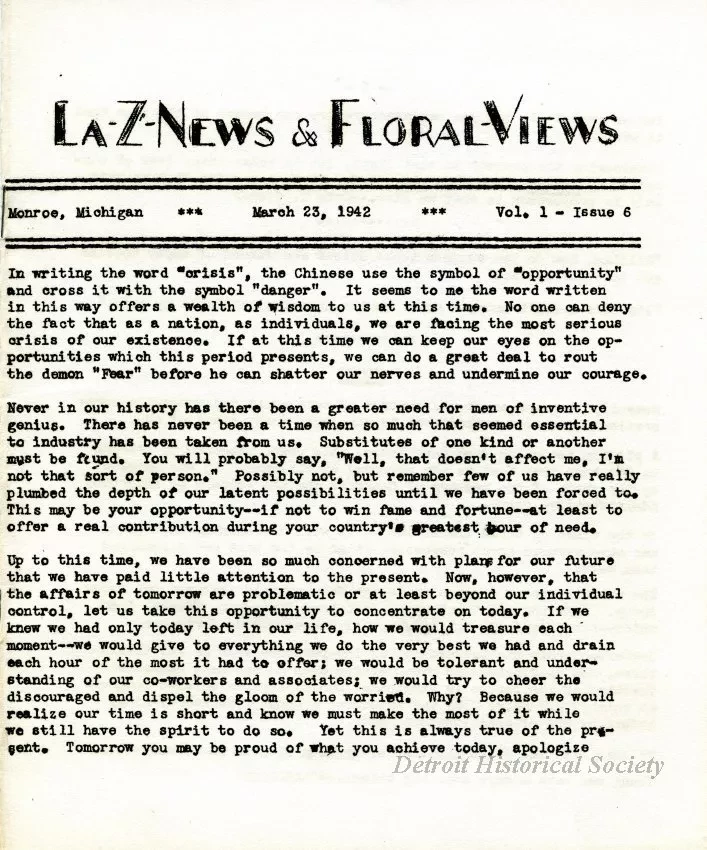 Newsletter - La-Z-News & Floral Views