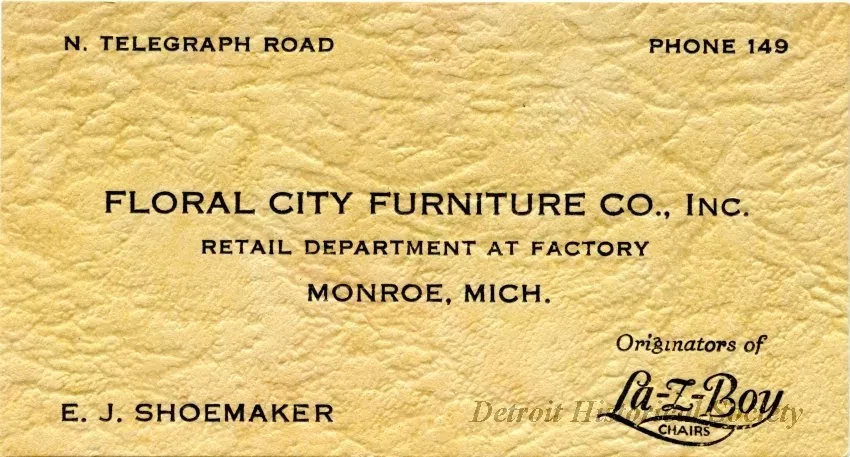 Card, Business - Floral City Furniture Company