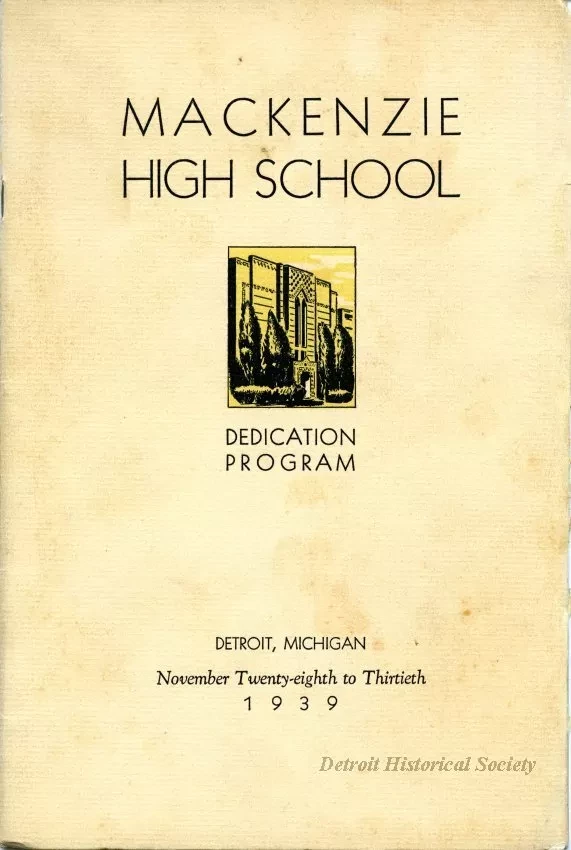 Program - Mackenzie High School Dedication Program