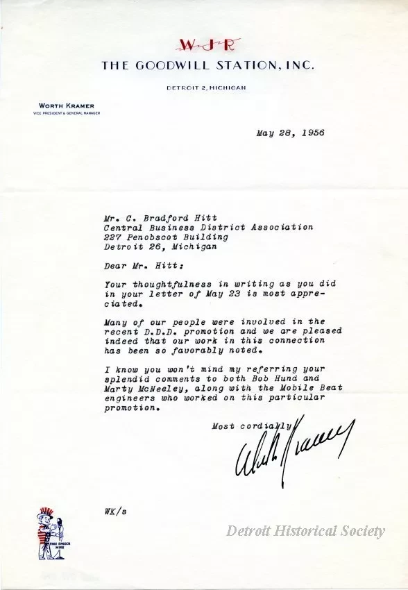 Letter - WJR, The Goodwill Station, Inc.
