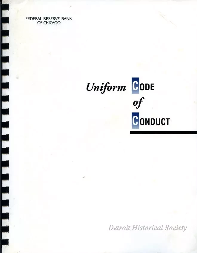 Booklet - Federal Reserve Bank of Chicago
Uniform Code of Conduct