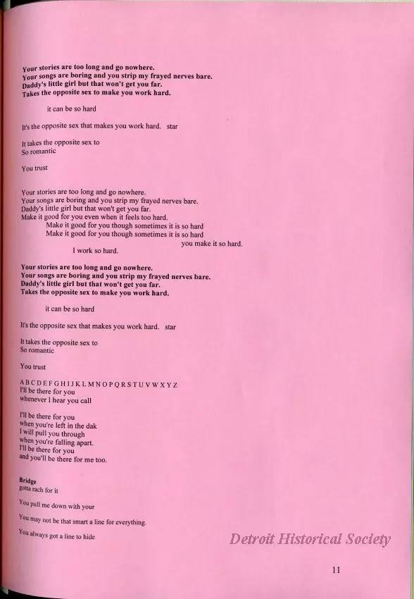 Lyrics, Song - Friends Like Us
