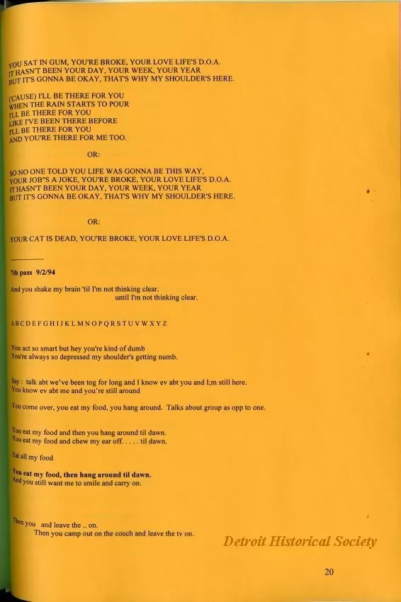 Lyrics, Song - Friends Like Us