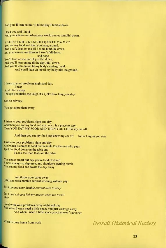 Lyrics, Song - Friends Like Us
