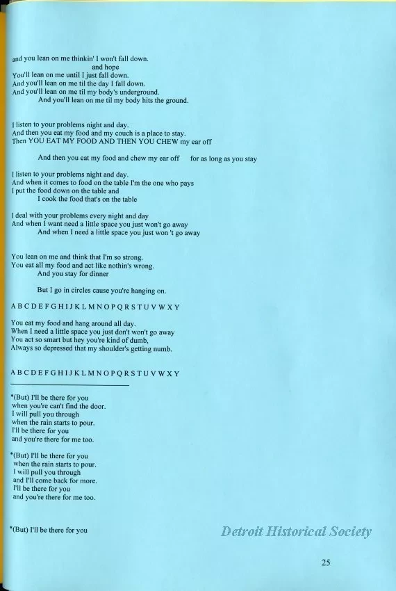 Lyrics, Song - Friends Like Us