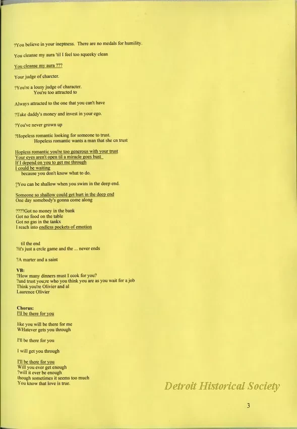 Lyrics, Song - Friends Like Us