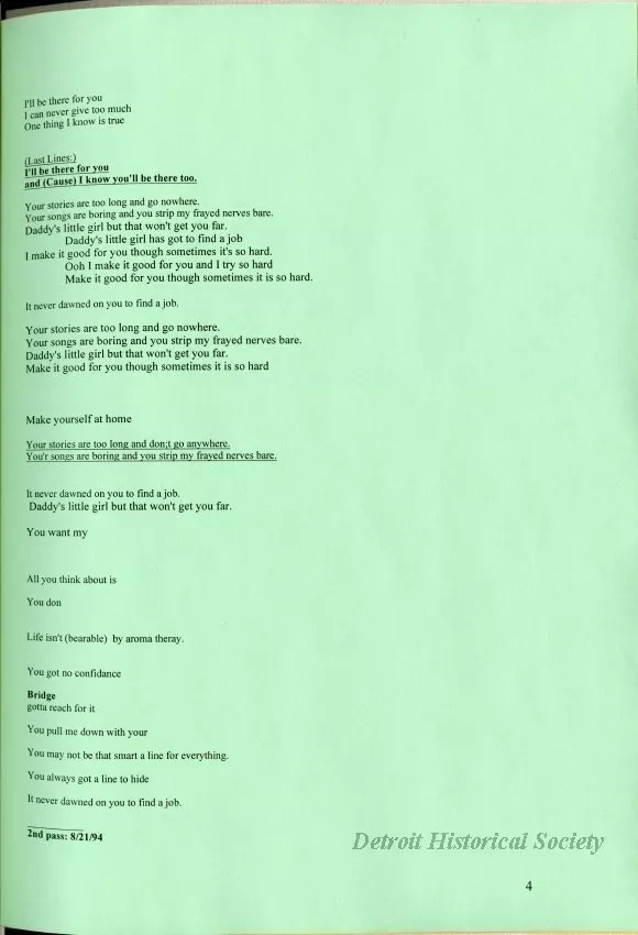 Lyrics, Song - Friends Like Us