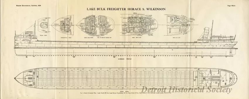 Drawing, Technical - Lake Bulk Freighter Horace S. Wilson