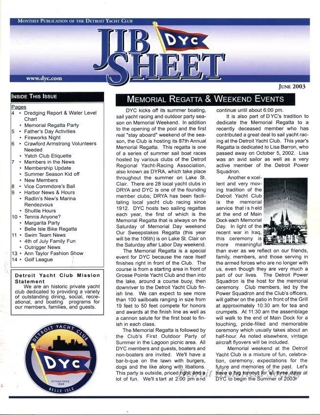 Newsletter - Jib Sheet