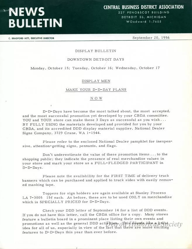 Letter - News Bulletin
Central Business District Association