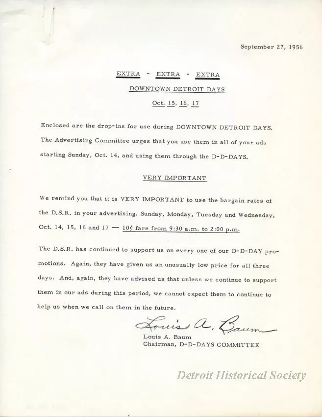 Letter - News Bulletin
Central Business District Association
