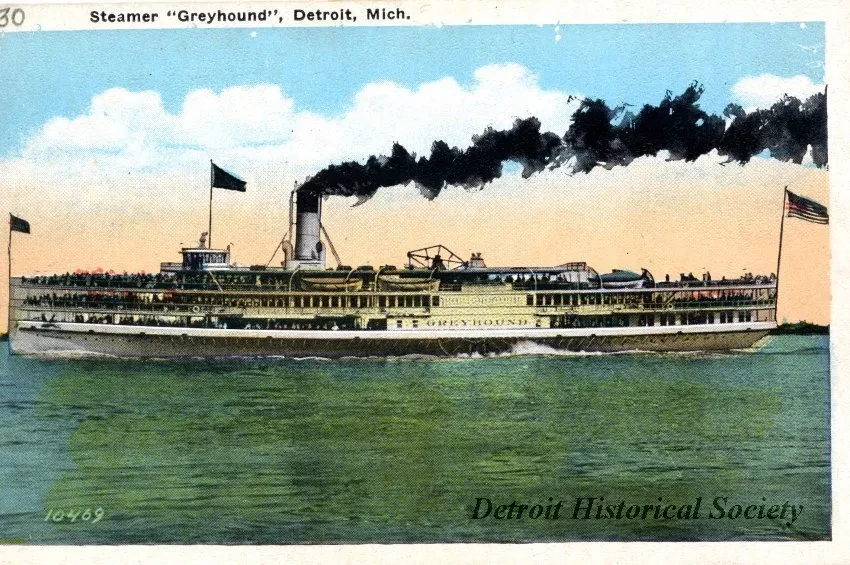 Postcard - Steamer "Greyhound," Detroit, Mich.