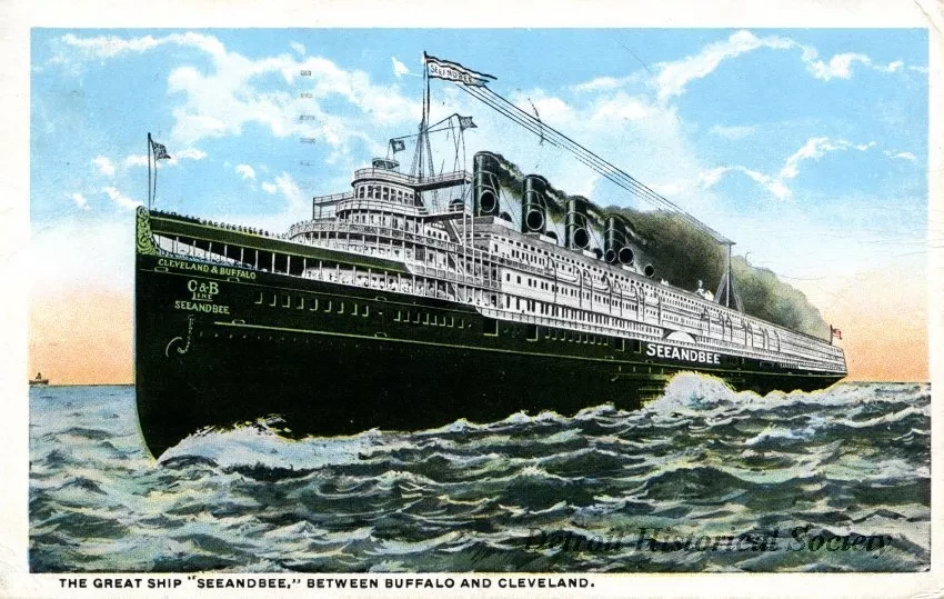 Postcard - The Great Ship "Seeandbee," Between Buffalo and Cleveland