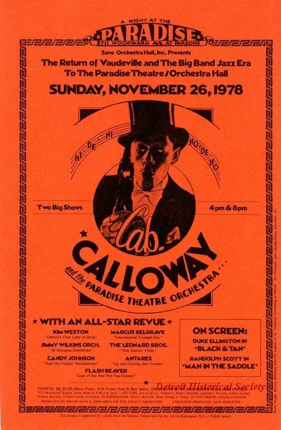 Advertisement - Cab Calloway and the Paradise Theatre Orchestra