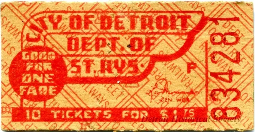 Ticket, Transportation - City of Detroit, Dept. of St. Rys.