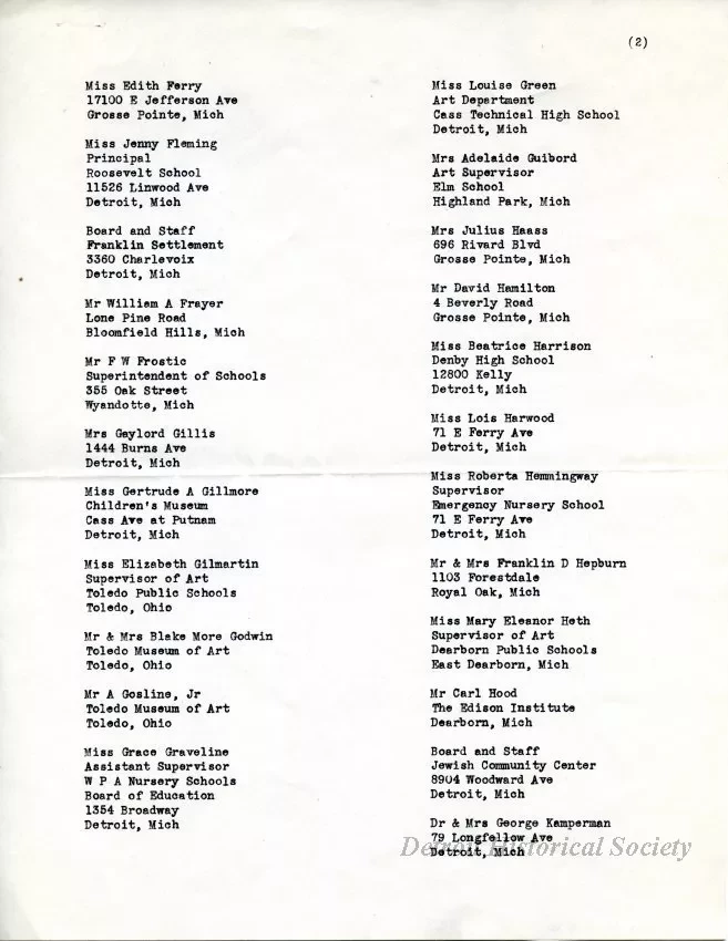 List, Mailing