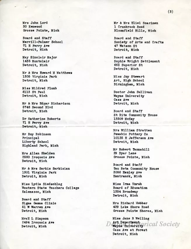 List, Mailing