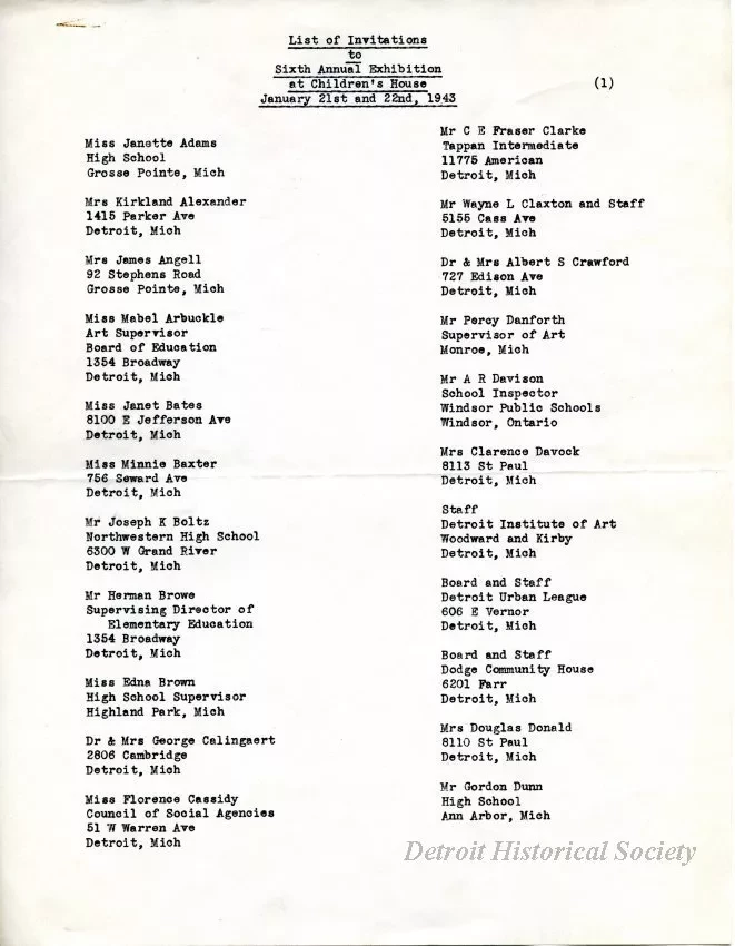 List, Mailing