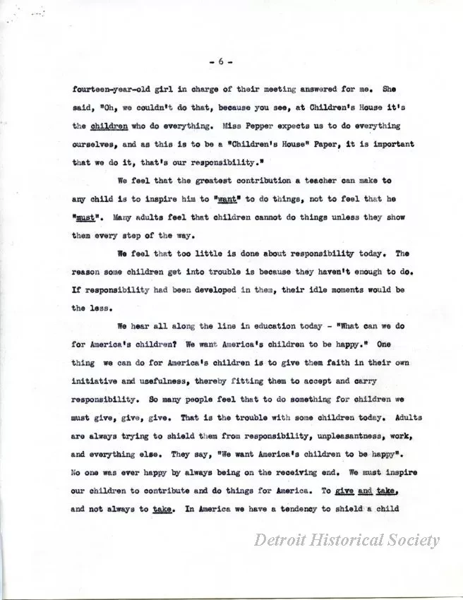 Article - Children's House.
