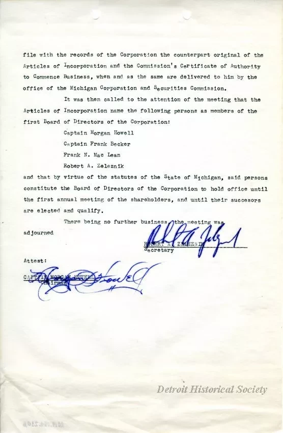 Minutes - Minutes of the First Meeting of the Incorporators 
of the International Tugboat Racing Association