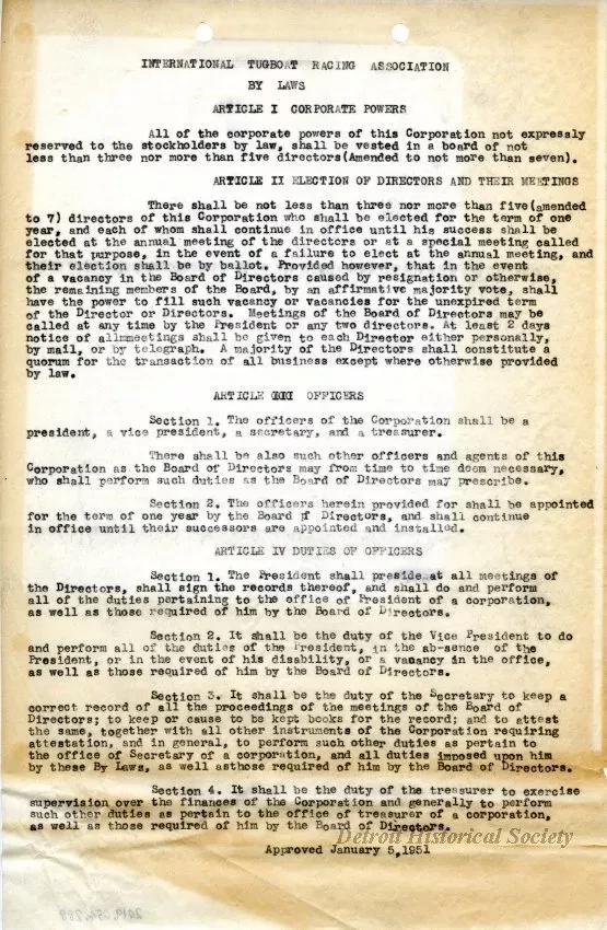 Bylaws - International Tugboat Racing Association By Laws