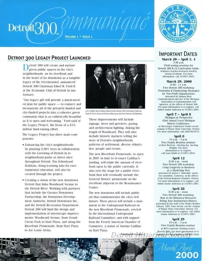 Newsletter - Detroit 300 Communiqué