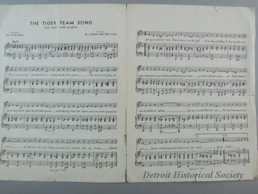 Music, Sheet - The Tiger Team Song