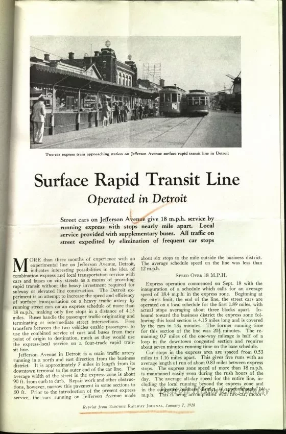 Report - A New System of Surface Rapid Transit
