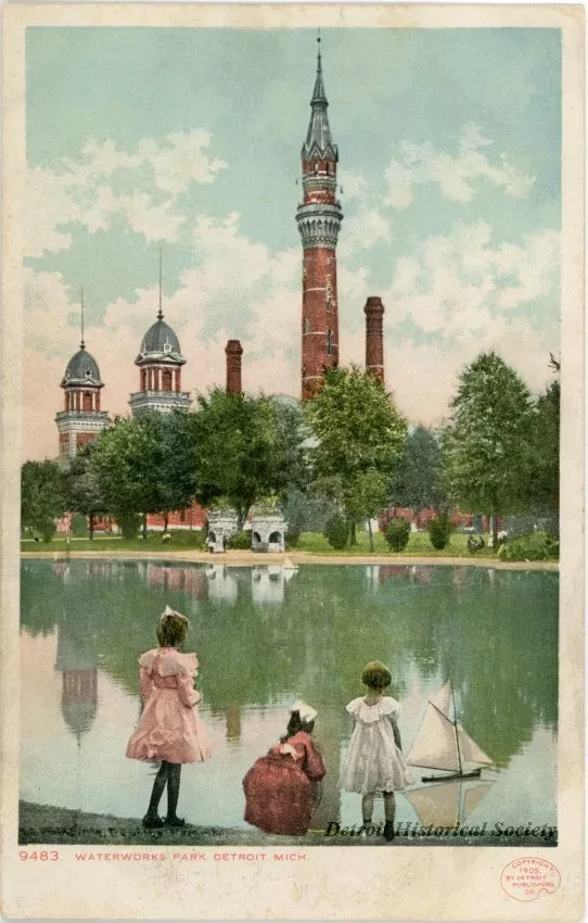 Postcard - Waterworks Park, Detroit, Mich.