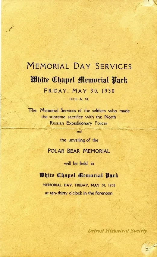 Program - Memorial Day Services
White Chapel Memorial Park