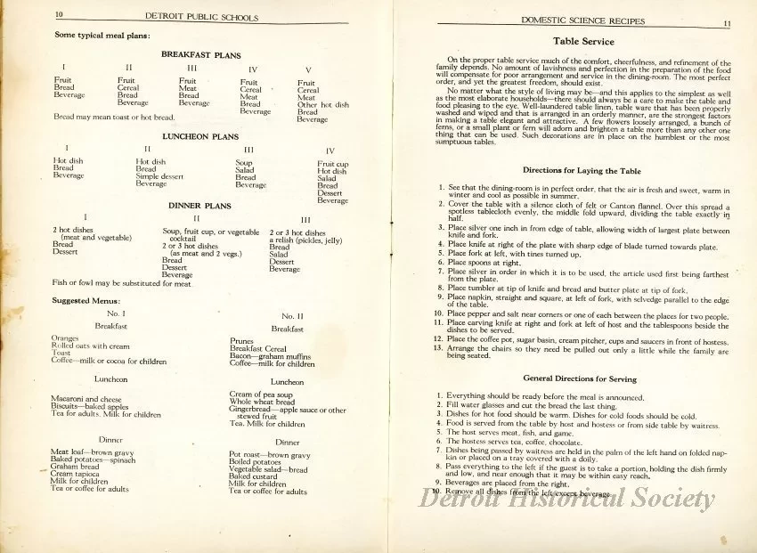 Cookbook - Recipes for Instruction in Domestic Science