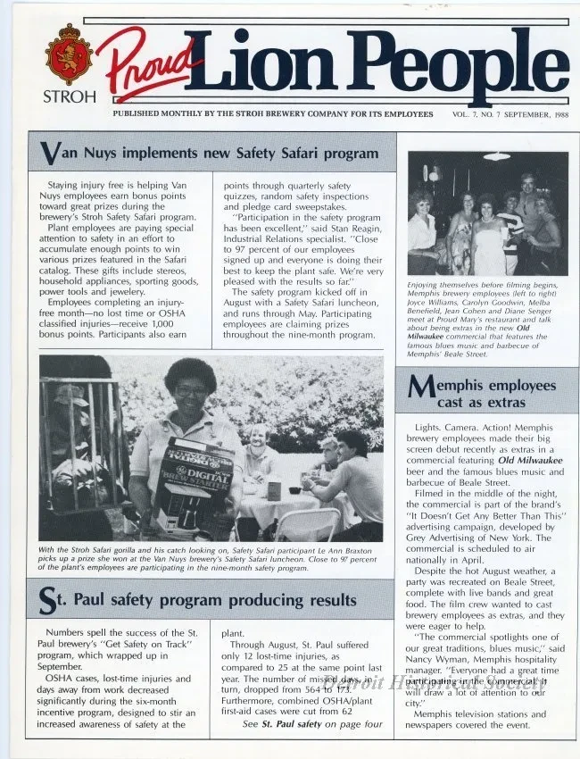 Newsletter - Proud Lion People, Vol. 7, No. 7
September, 1988
