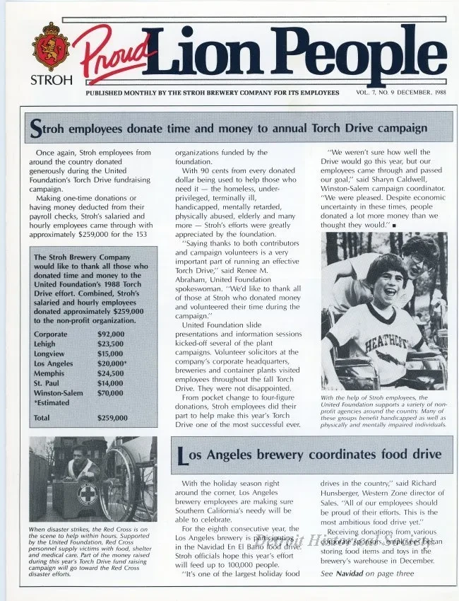 Newsletter - Proud Lion People, Vol. 7, No. 9
December, 1988