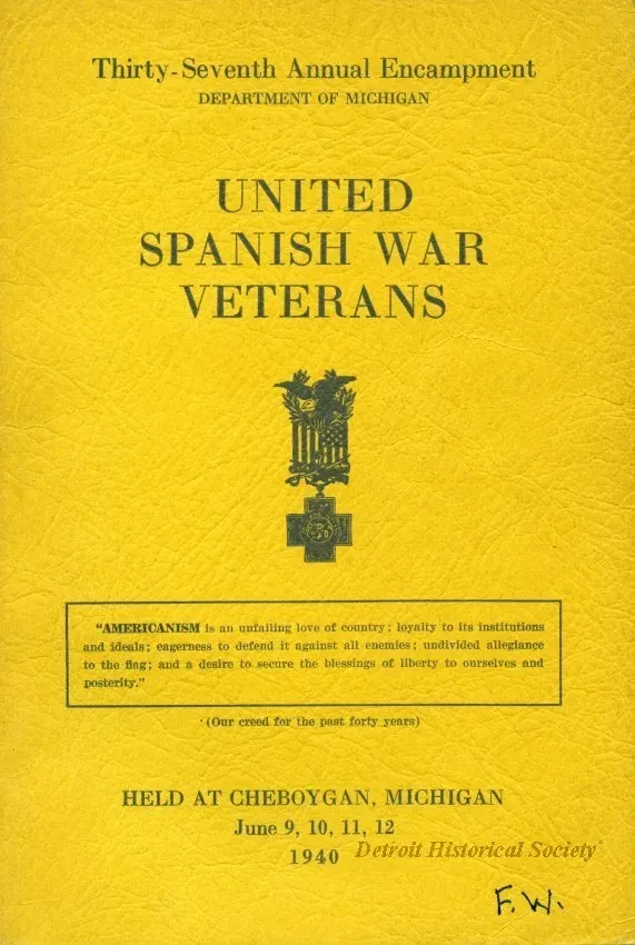Program - Thirty-Seventh Annual Encampment, Department of Michigan, 
United Spanish War Veterans