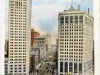 Postcard - Eaton Tower and Woodward Avenue. Detroit, Mich.