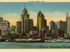 Postcard - Skyline, Detroit, Mich.