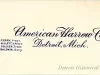 Card, Business - American Harrow Company