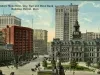 Postcard - Soldiers' Monument, City Hall and Dime Bank Building, Detroit, Mich.
