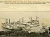 Postcard - Bird's-Eye View of Fox's Dock. Put-In-Bay, Ohio. Middle and North Bass Islands in distance. Detroit, Toledo and Cleveland Boats landing their daily excursion parties