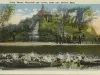 Postcard - Cedar Mount, Waterfall and Canoes, Belle Isle, Detroit, Mich.