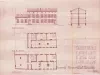 Drawing - Maison Natale d'Antoine Laumet de la Mothe Cadillac
à St. Nicolas de la Grave - Façade Principale et Coupe.
Plans de l'Étage et des Combles.