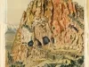 Print - Mule Train Coming Down the Mountain