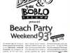 Poster - The Beach Boys & the New BobLo Island Present 
Beach Party Weekend '93, September 4, 5, & 6