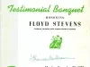 Program - Testimonial Banquet Honoring Floyd Stevens