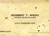 Card, Business - Norbert T. Weiso
District Sales Manager
